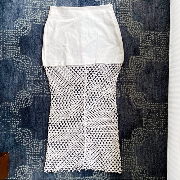 🐚 ZARA WHITE CROCHET COTTON HIGH WAIST SKIRT! - Picture 11 of 16